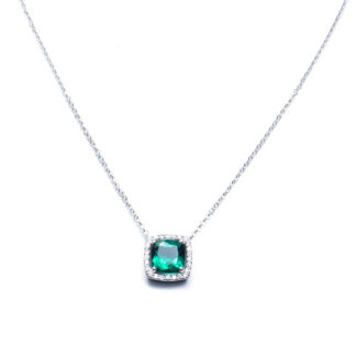Necklace in white gold with tourmaline