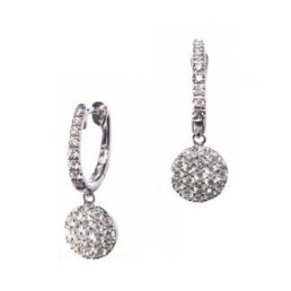 Earrings set with 54 diamonds
